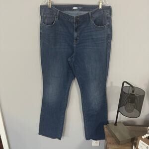 Old Navy Kicker Boot Cut Midrise Bootcut Jeans Women's Plus Size 18 W LONG Tall